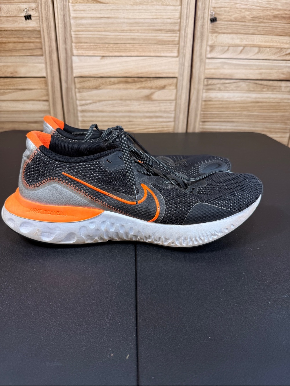 Nike  Renew Black and Total Orange Athletic Sneakers CK6357-001 Size